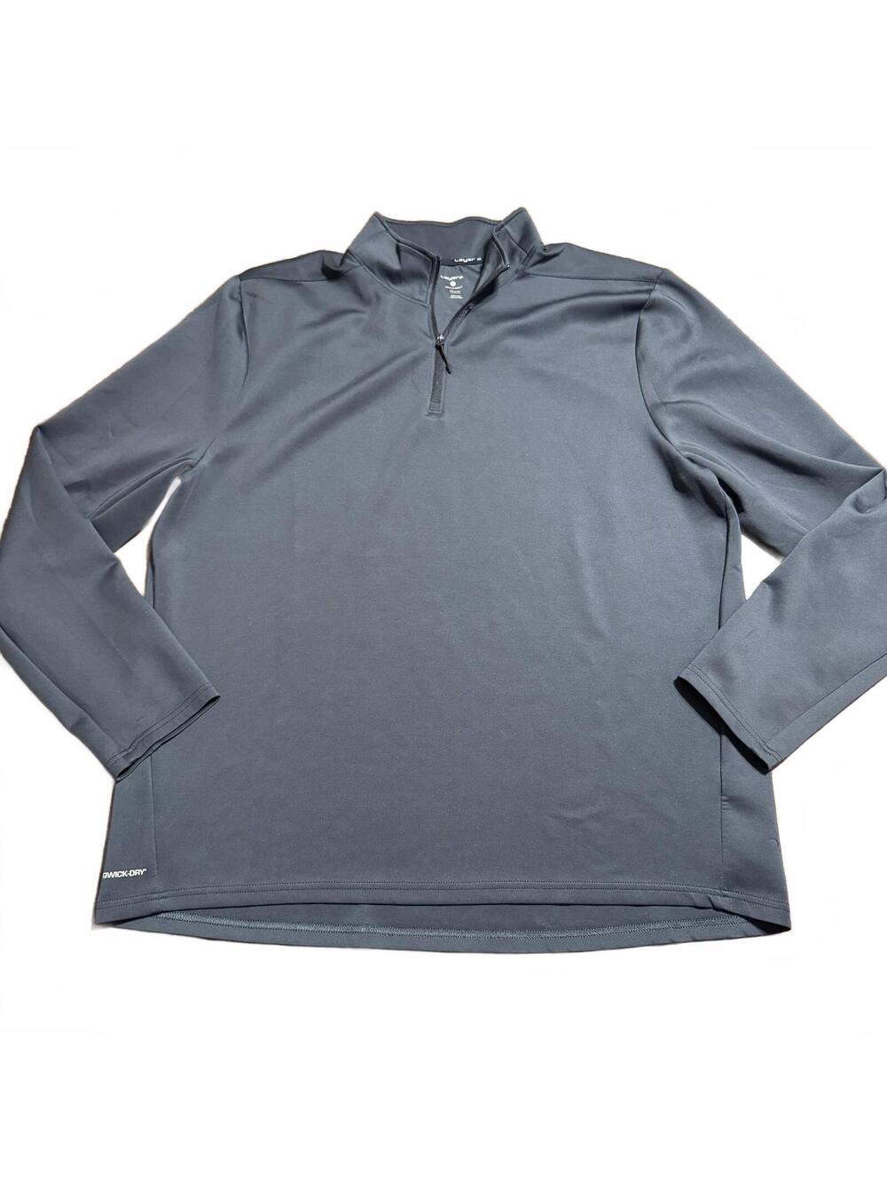 Layer 8 Mens XXL Qwick Dry 1/4 Zip Pullover Phantom Gray Stretch Performance